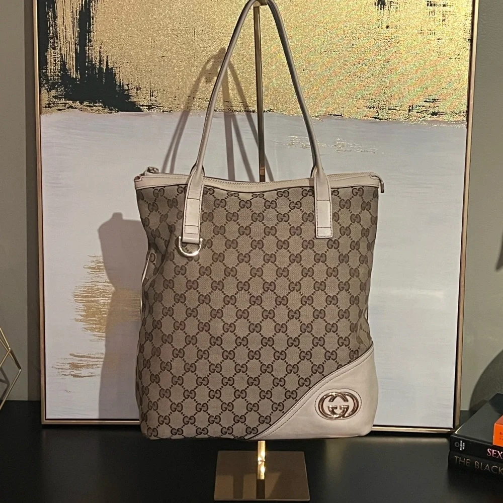 Pre-loved GUCCI GG Canvas New Britt Tote - Picture 3 of 11
